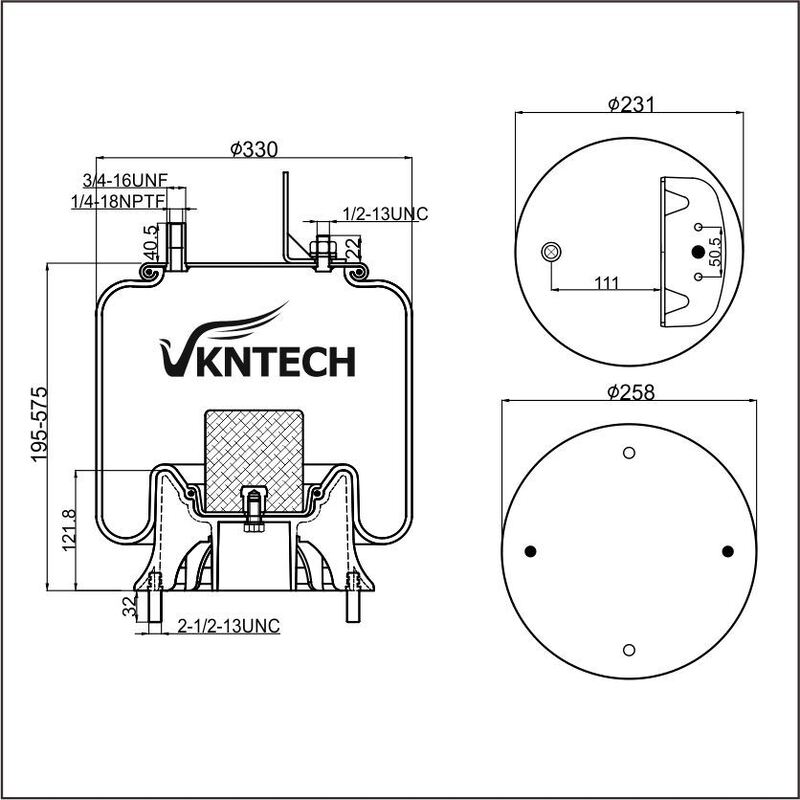 AIR SPRING NEWAY  90557206  Firestone W01-358-9491 1T15V-8  Goodyear  1R12-373 566243080 REPLACE BY VKNTECH 1K9491