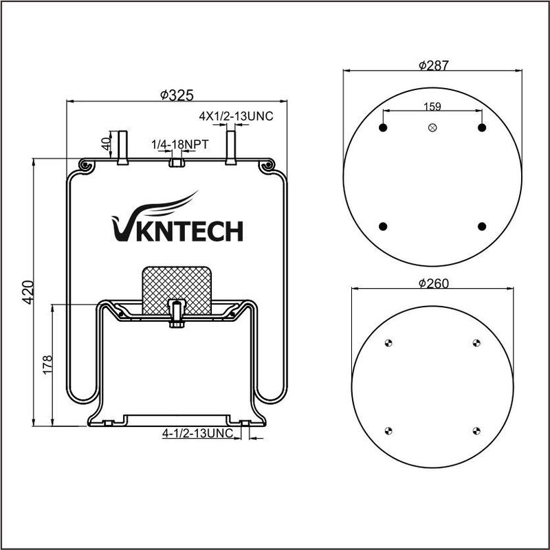 TRAILER AIR SPRING NEWAY 90557069  HENDRICKSON S2063  RIDEWELL 1003589158C  Firestone W01-358-9158 replaced by VKNTECH 1K9158
