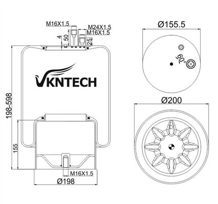 मर्सिडीज बेंज A 942.320.52.21 के लिए ट्रक एयर स्प्रिंग कॉन्टिटेक 4390NP23 VKNTECH 1K4123 मर्सिडीज बेंज A 942.320.52.21 कॉन्टिटेक 4390NP23 द्वारा प्रतिस्थापित
