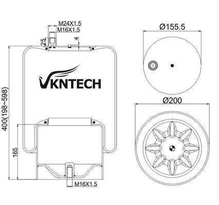 मर्सिडीज बेंज A 942.320.51.21 के लिए ट्रक एयर स्प्रिंग कॉन्टिटेक 4390NP24 VKNTECH 1K4124 मर्सिडीज बेंज A 942.320.51.21 कॉन्टिटेक 4390NP24 द्वारा बदला गया