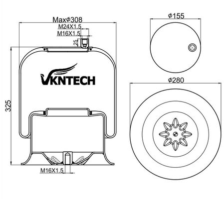 ट्रक एयर स्प्रिंग मर्सिडीज बेंज ए 974 के लिए।320.04.17 ए 946.320.04.17 Contitech 4757NP09 Dunlop D13T02 Goodyear 9520 CF Gomma 1VSC30026 206786 VKNTECH 1K4757-3 द्वारा प्रतिस्थापित