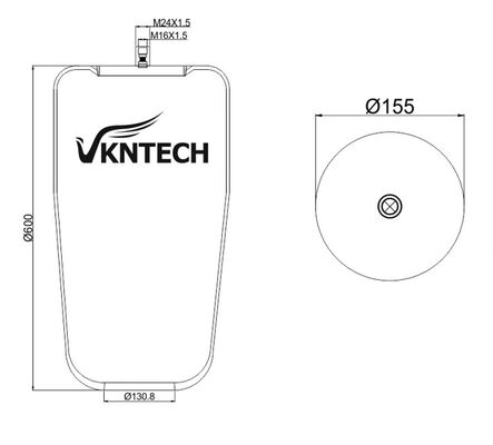 मर्सिडीज बेंज A 946.328.00.21 के लिए ट्रक एयर स्प्रिंग कॉन्टिटेक 4838N को VKNTECH 1K4838 द्वारा बदला गया, बिना पिस्टन के