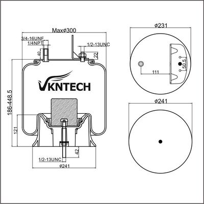 एयर स्प्रिंग फायरस्टोन W01-358-9472 1T15V-8 VKNTECH द्वारा प्रतिस्थापित 1K9472