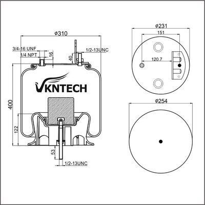 एयर स्प्रिंग ऑटोमैन AB1DF23I-P1067 फायरस्टोन W01-358-1191 W01-358-9875 1T15XR-9 गुडयर 566243165 1R12-432 VKNTECH द्वारा प्रतिस्थापन 1K9875