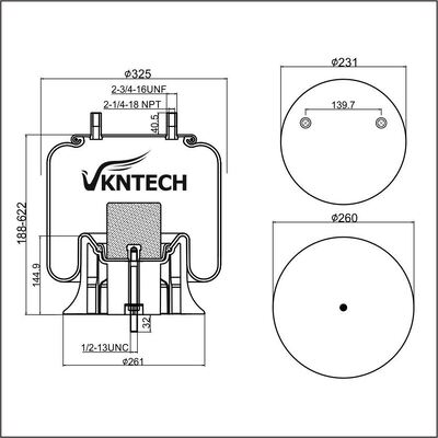 एयर स्प्रिंग HENDRICKSON S23611 Contitech 9 10BP-20 P738 फायरस्टोन W01-358-9646 VKNTECH 1K9646 द्वारा प्रतिस्थापन